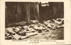 Modern Postcards Militaria Oradour on Glane the Germans had piles up faggots on these corpses