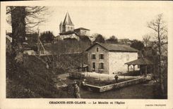 Modern Postcard Militaria Oradour on Gleans the Mill and the church