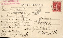 Vintage Postcard Wine Grape harvest in Beaujolais wine