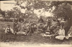 Vintage Postcard Wine Grape harvest Bourbonnais SIGNAL