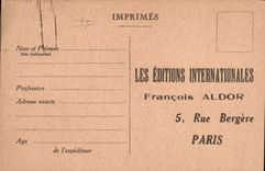 Vintage Postcard Publicity International Editions François Aldor Street Paris Shepherdess