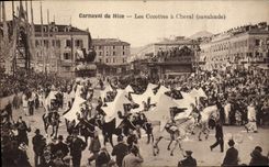 Vintage Postcard Carnaval of Nice the casseroles has Cavalcade horse