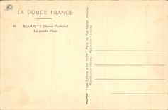 Vintage Postcard Biarritz Headlight the great beach