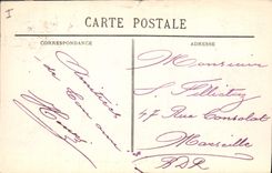 Vintage Postcard Headlight Biarritz Effect of sea