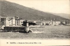 Vintage Postcard Bastia Headlight Entered of the port and the Corsica Corsica city