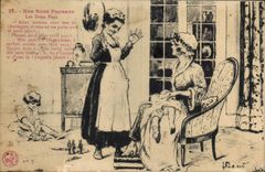 CPA Folklore Nos bons paysans Les deux pays 