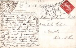 Postal Folclore Auvernia Vuelta de los campos