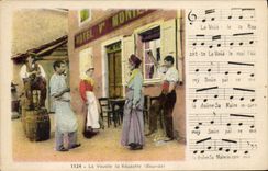 CPA Folklore Auvergne La Bourree 