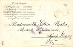 CPA Fantaisie Fleurs Poussin Fer a cheval Muguet