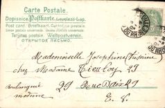 CPA Fantaisie Fleurs Hirondelle