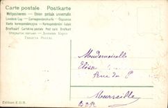 CPA Fantaisie Fleurs Fer a cheval Trefles