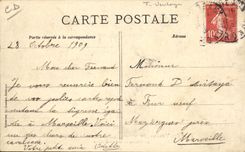 Postal Vino Fiesta de las Vendimias organizada en Burdeos por el Pequeño Gironda el Tanque de los Pirineos CUMBRE