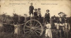 CPA Vin Les Vendanges finies Depart pour le cuvage TOP