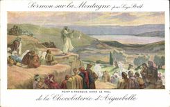CPA Publicite Chocolaterie d'Aiguebelle Sermon sur la montagne Loys Prat 