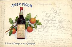 CPA Publicite Amer Picon a base d'orange et de Quinquina