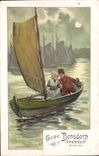 CPA Publicite Cacao Bensdorp Amsterdam Enfants Barque de peche