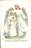 CPA Fantaisie Communion Enfant Ange