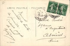 Vintage Postcard Headlight co. Marie Marseilles Boat