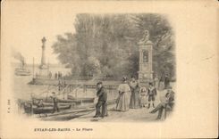 Vintage Postcard Evian Headlight Baths