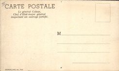 CPM Militaria Le general Colson Chef d'Etat Major general inspectant un ouvrage fortifie