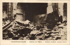 Modern Postcard Militaria Oradour on Gleans Interior of the church Baby carriage