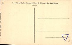 Postal Órgano Nave de la abadía St Pierre de Solesmes el gran órgano