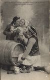 Vintage Postcard Folklore cider of Fouesnant Scene of Breton wedding Marigae