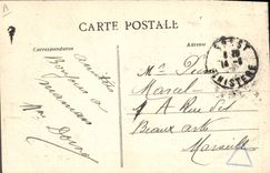 Vintage Postcard Folklore Children Little boy and young girl of the surroundings of Auray