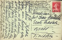 Postal Folclore Danza bretona la Gavota de honor