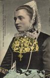 CPA Folklore Costume de Cast Quemeneven Plomodiern Plonevez Porzay St Nic