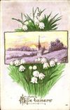 CPA Fantaisie Fleurs Muguet