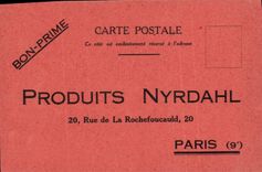 CPA Publicite Produits Nyrdahl Rue de la Rochefoucauld Paris 9eme 