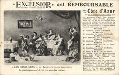 CPA Publicite Excelsior Cote D'Azur Les cinq sens de Teniers le jeune 