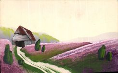 CPA Fantaisie (dessin a la main) Paysage 