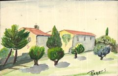 CPA Fantaisie (dessin a la main) Maison 