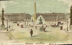 CPA Fantaisie Carte transparente Paris Place de la Concorde