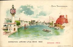 CPA Fantaisie Carte transparente Exposition Lefevre Utile Paris 1900 Grand Prix 
