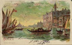 CPA Fantaisie Carte transparente Paris Exposition universelle de 1900 Venise a Paris