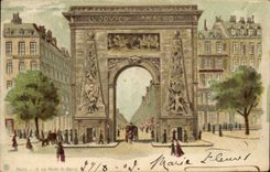 CPA Fantaisie Carte transparente Paris La porte St Denis
