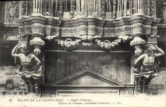 CPA Orgue Eglise de la Chaise Dieu Buffet d'orgues Oeuvre de Vaneau Cariatides centrales