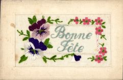 CPA Fantaisie Toilee Fleurs 