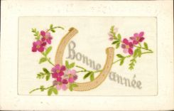 CPA Fantaisie Toilee Fleurs 