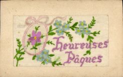 CPA Fantaisie Toilee Fleurs 