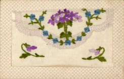 CPA Fantaisie Toilee Fleurs 