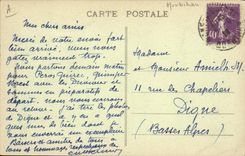 Postal Folclore Muchacha de Lorient