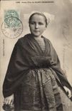 CPA Folklore Jeune fille de Saint Thegonnec