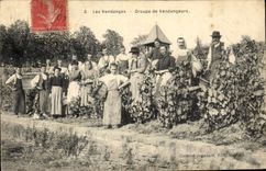 CPA Folklore Vin Vendanges Groupe de vendangeurs