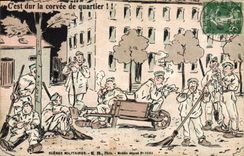 CPA Militaria Brouette C'est dur la corvee de quartier