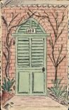 CPA Fantaisie (dessin a la main) Porte 
