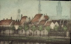 CPA Fantaisie (dessin a la main) Village